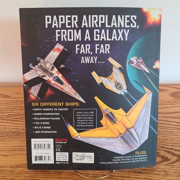 Star Wars Folded Flyers Makes 30 Paper Starfighters Paper Airplanes By Klutz - Picture 6 of 11